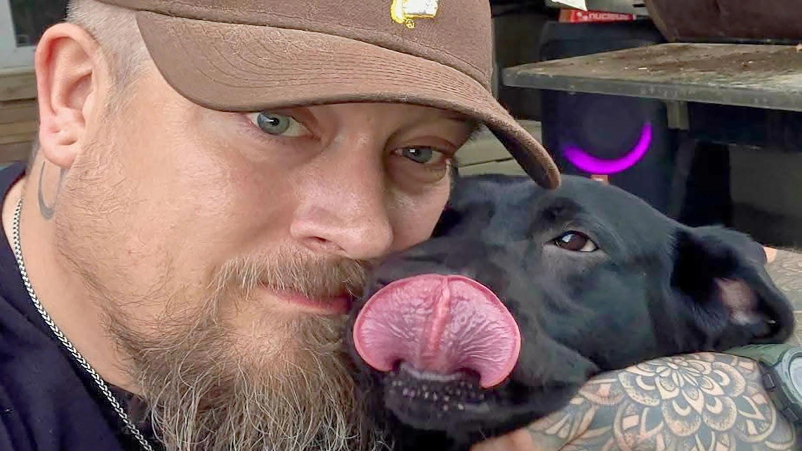 Adam Borkhus of Cody is 6-foot-3 and weighs 320 pounds, but he said a juvenile mountain lion “knocked me on my ass” after he kicked it in the face to save his dog, Diesel.
