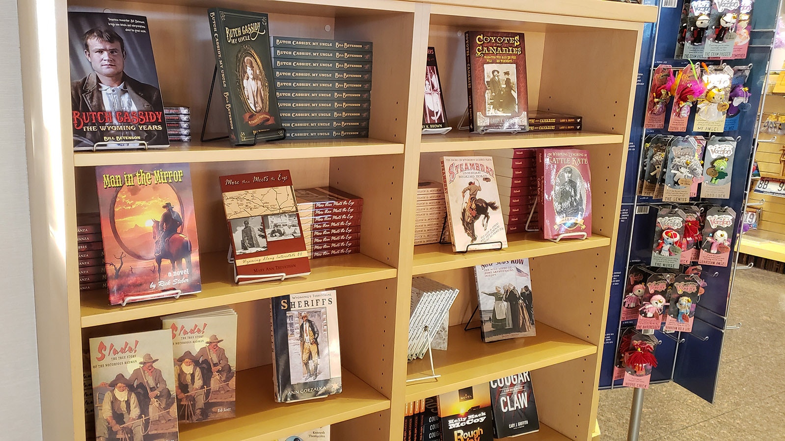 Books about Butch Cassidy and other Wyoming and Western outlaws and characters are for sale at Little America, alongside some cute little voodoo dolls. You never know what you're going to find at the Little America travel store.