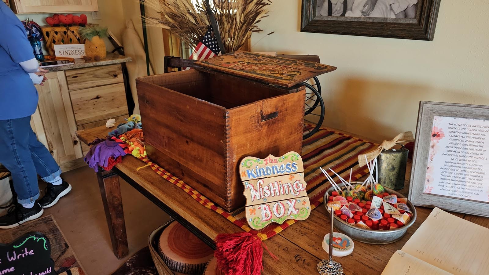 The kindness wishing box is one of the places where children can place their wishes for kindness at Little House.