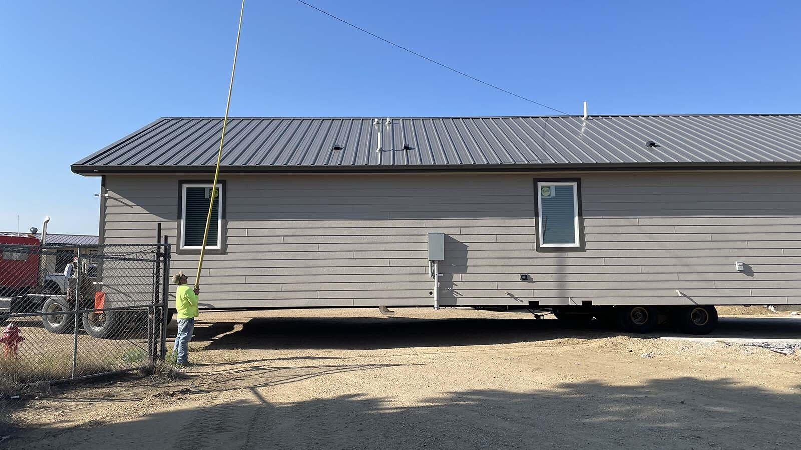 It took two days to move this former Carbon County office building from Medicine Bow to the remote location in northern Albany County where it will serve as the Antelope Creek schoolhouse.