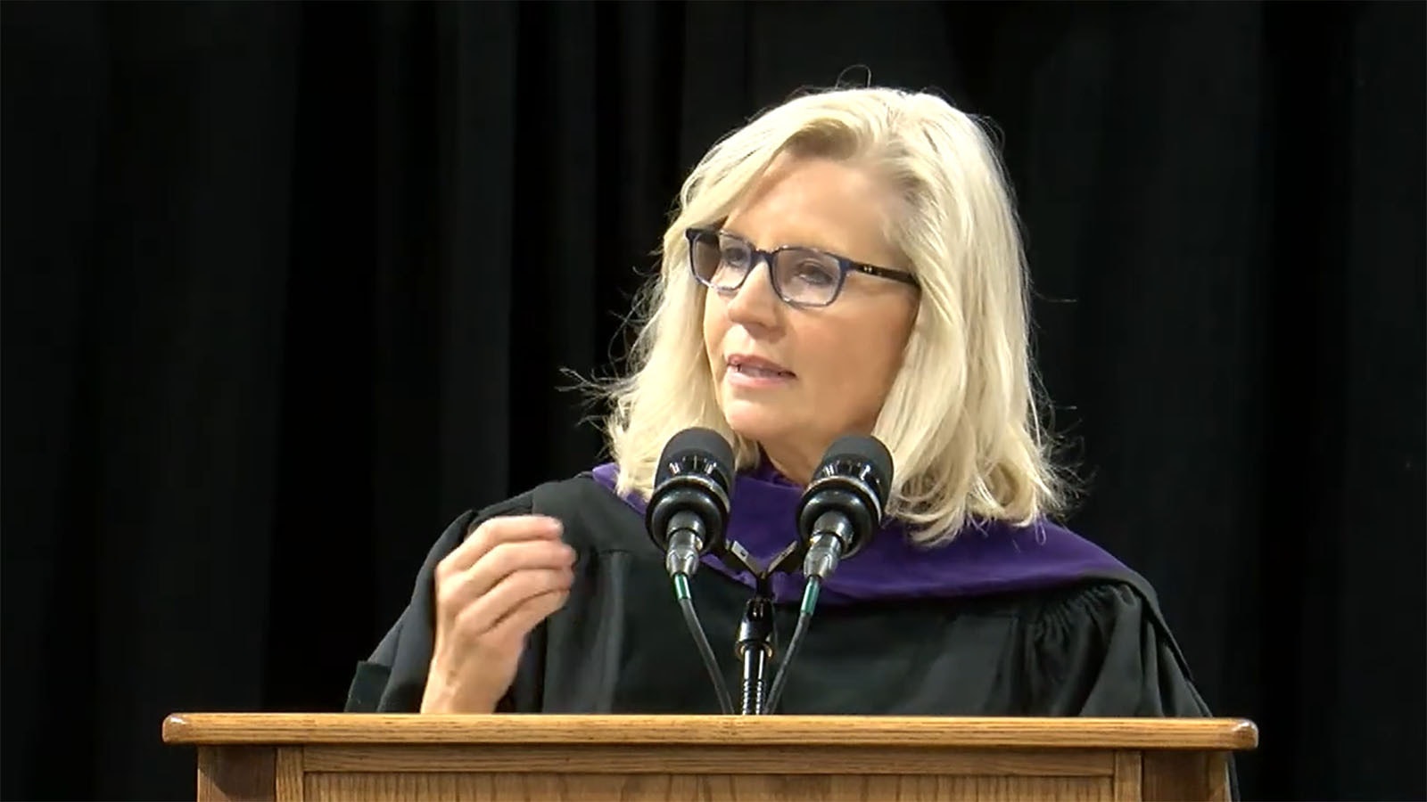 Liz Cheney gives the 2023 commencement speech at Colorado College in Colorado Springs on Sunday.
