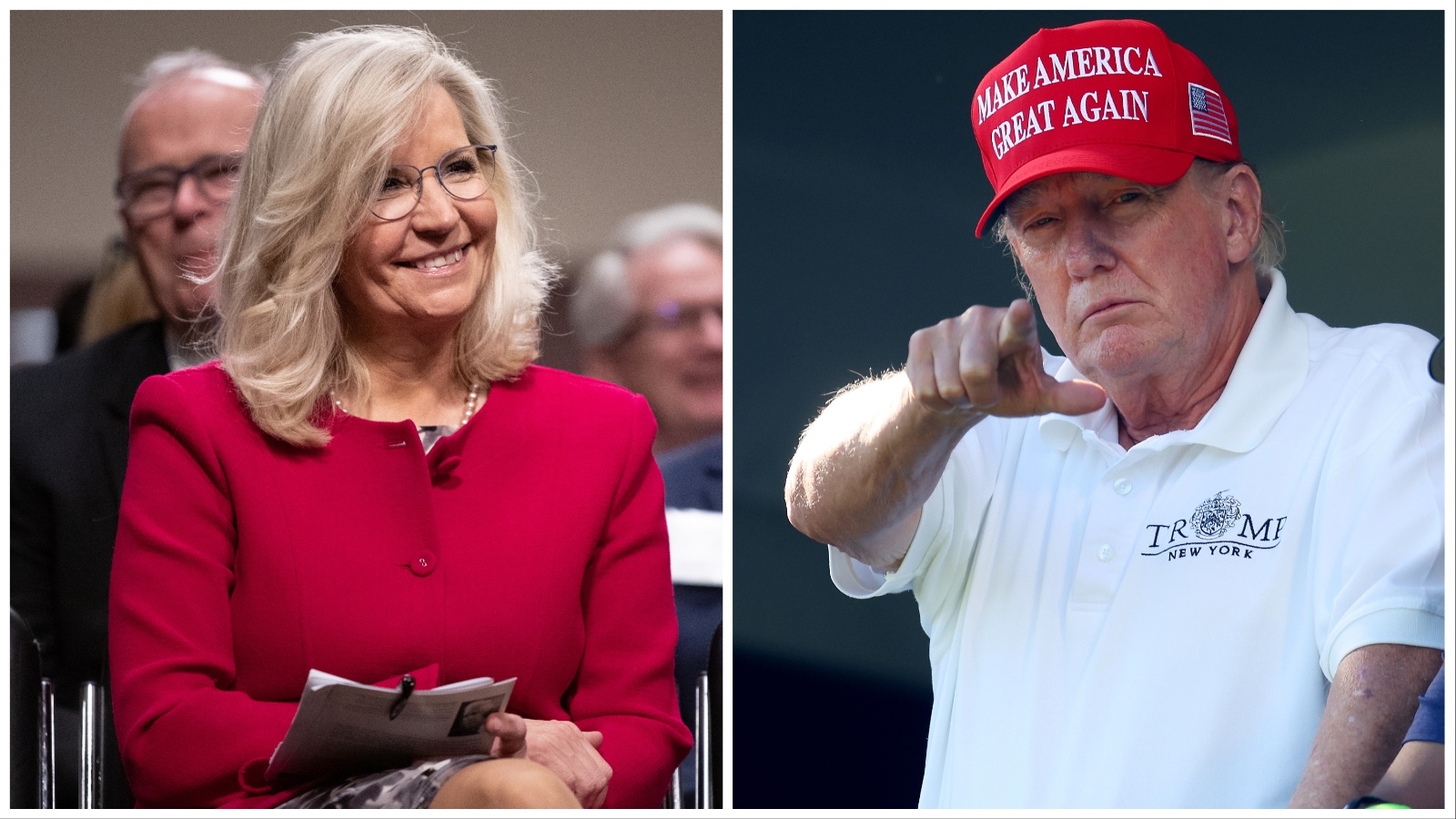 Former Wyoming Congresswoman Liz Cheney and former President Donald Trump.