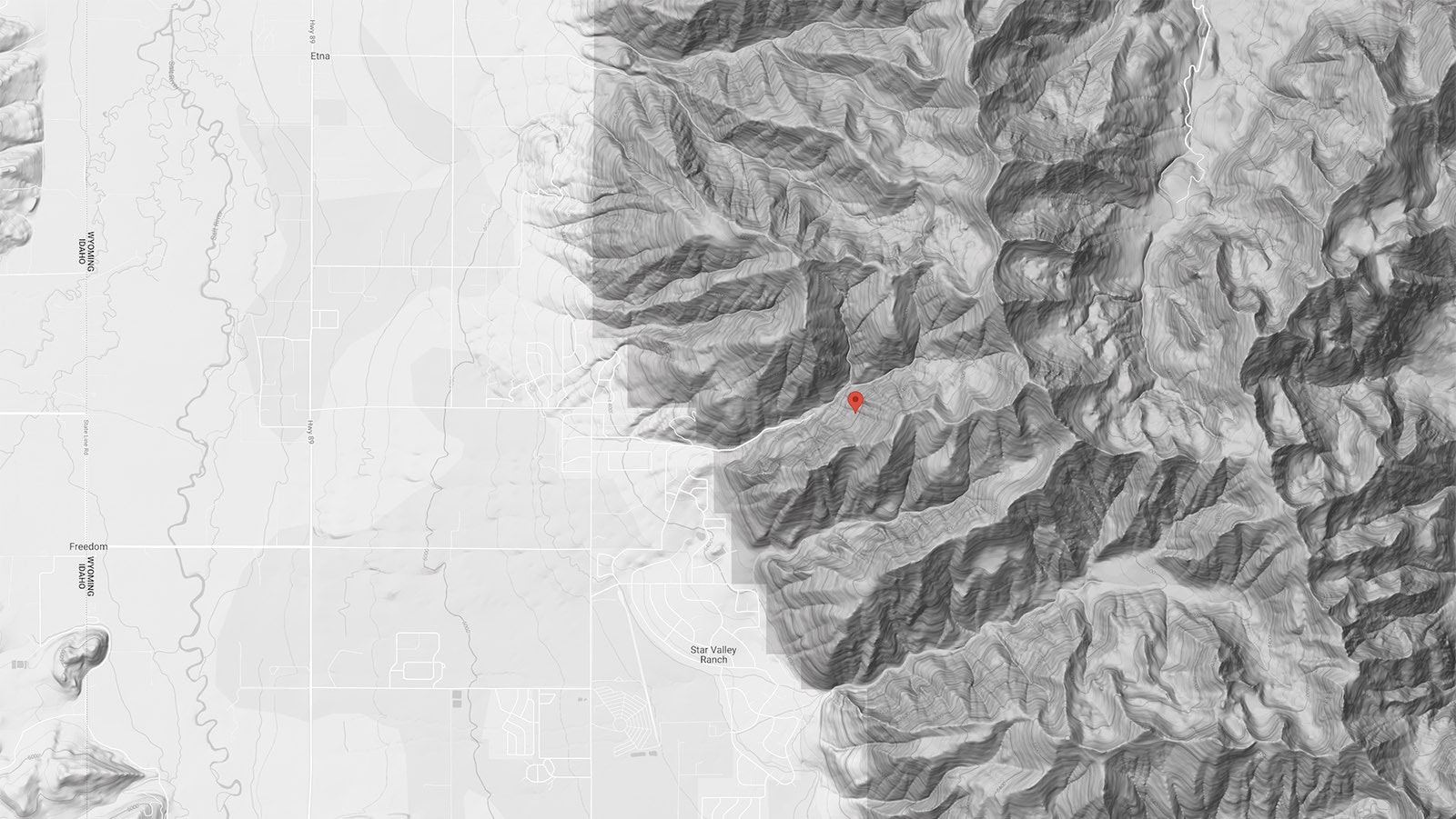 The red dot shows where a backcountry skier got caught and killed in an avalanche Sunday morning.