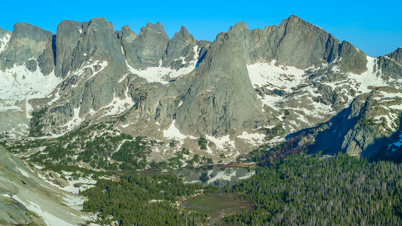 Lonesome Lake is one of Wyoming’s premiere hiking destinations, at the foot of the Cirque of Towers, at the southern end of the Wind River Range mountains.