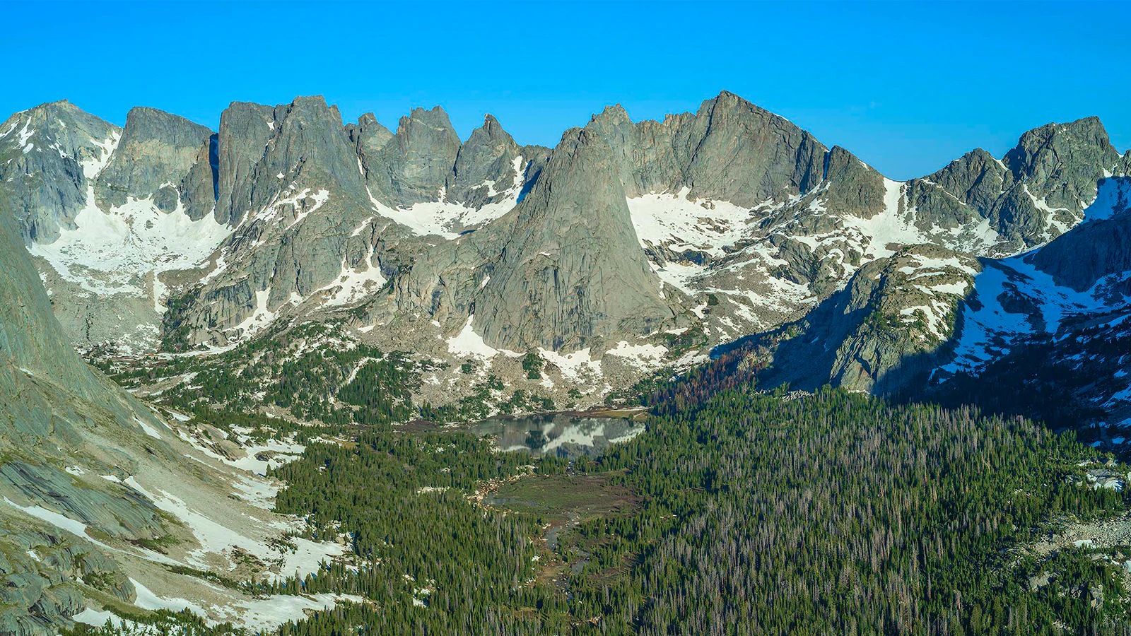 Lonesome Lake is one of Wyoming’s premiere hiking destinations, at the foot of the Cirque of Towers, at the southern end of the Wind River Range mountains.