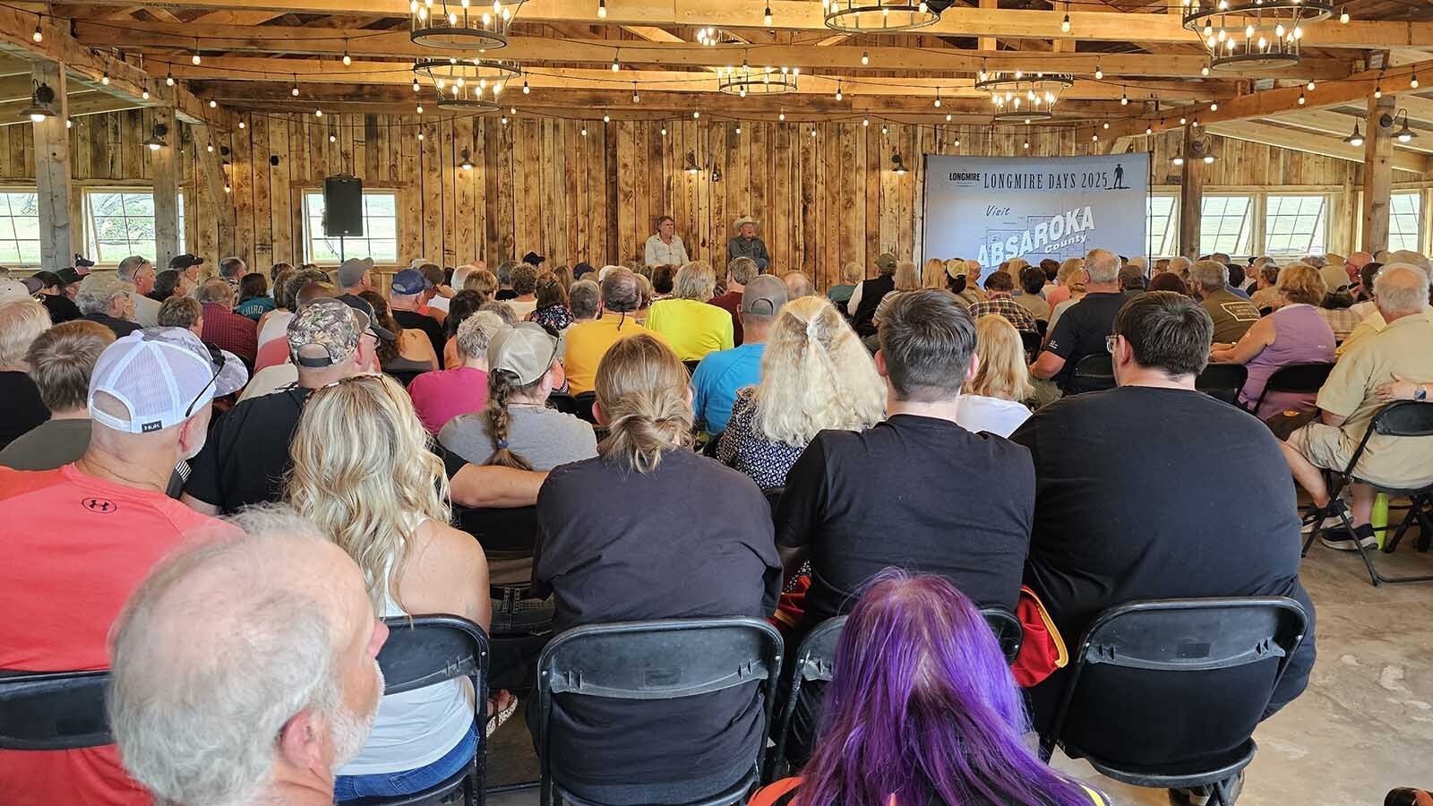 A full house turns out at the TA Ranch Roadhouse to hear Craig Johnson and Robert Taylor talk about their approaches to create the fictional Absaroka Sheriff Walt Longmire.