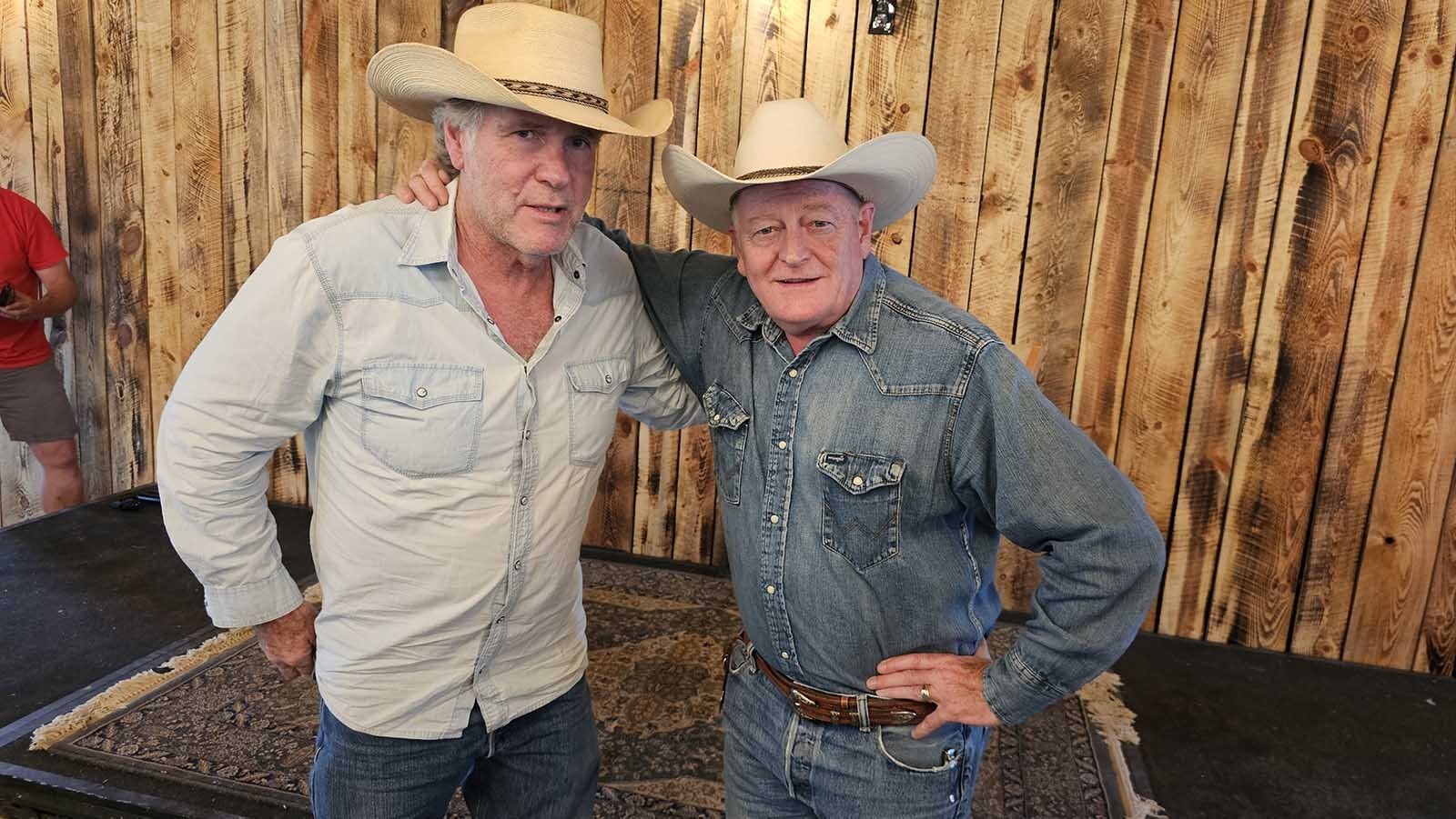 Robert Taylor and Craig Johnson pose together for Cowboy State Daily after their "Two Walts" presentation during Longmire Days in Buffalo.