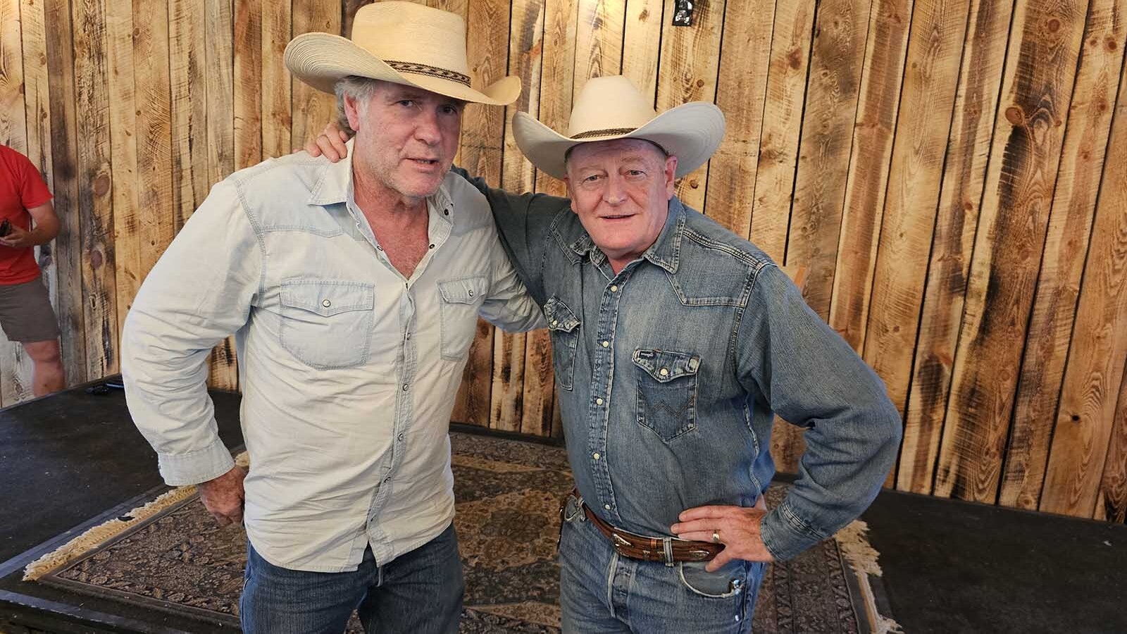 Robert Taylor and Craig Johnson pose together for Cowboy State Daily after their "Two Walts" presentation during Longmire Days in Buffalo.