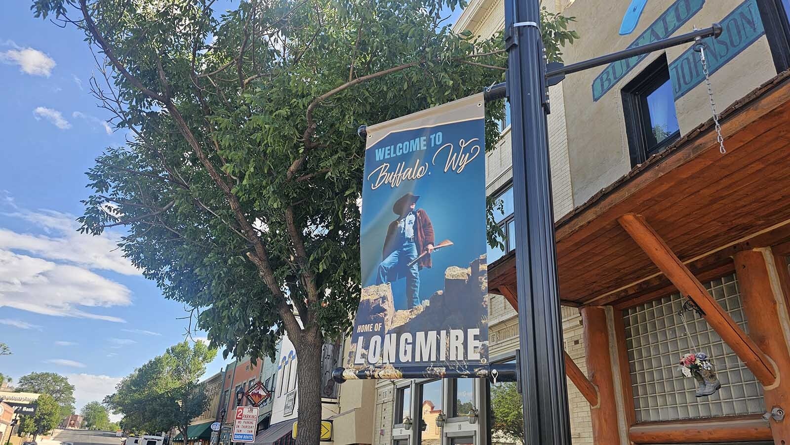 Longmire Days banners line the streets of Buffalo for a two-day event that transforms the tiny town into the fictional Durant in Absaroka County, where Sheriff Walt Longmire lives.
