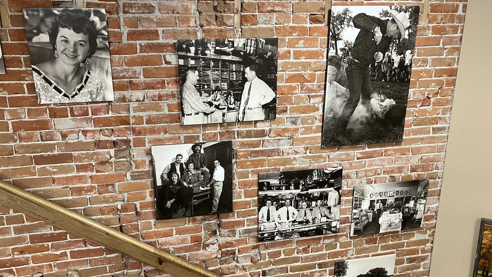 A history of a family who have lived the cowboy lifestyle through their own ranch in Fort Laramie decorates a wall at Lou Taubert Ranch Outfitters.