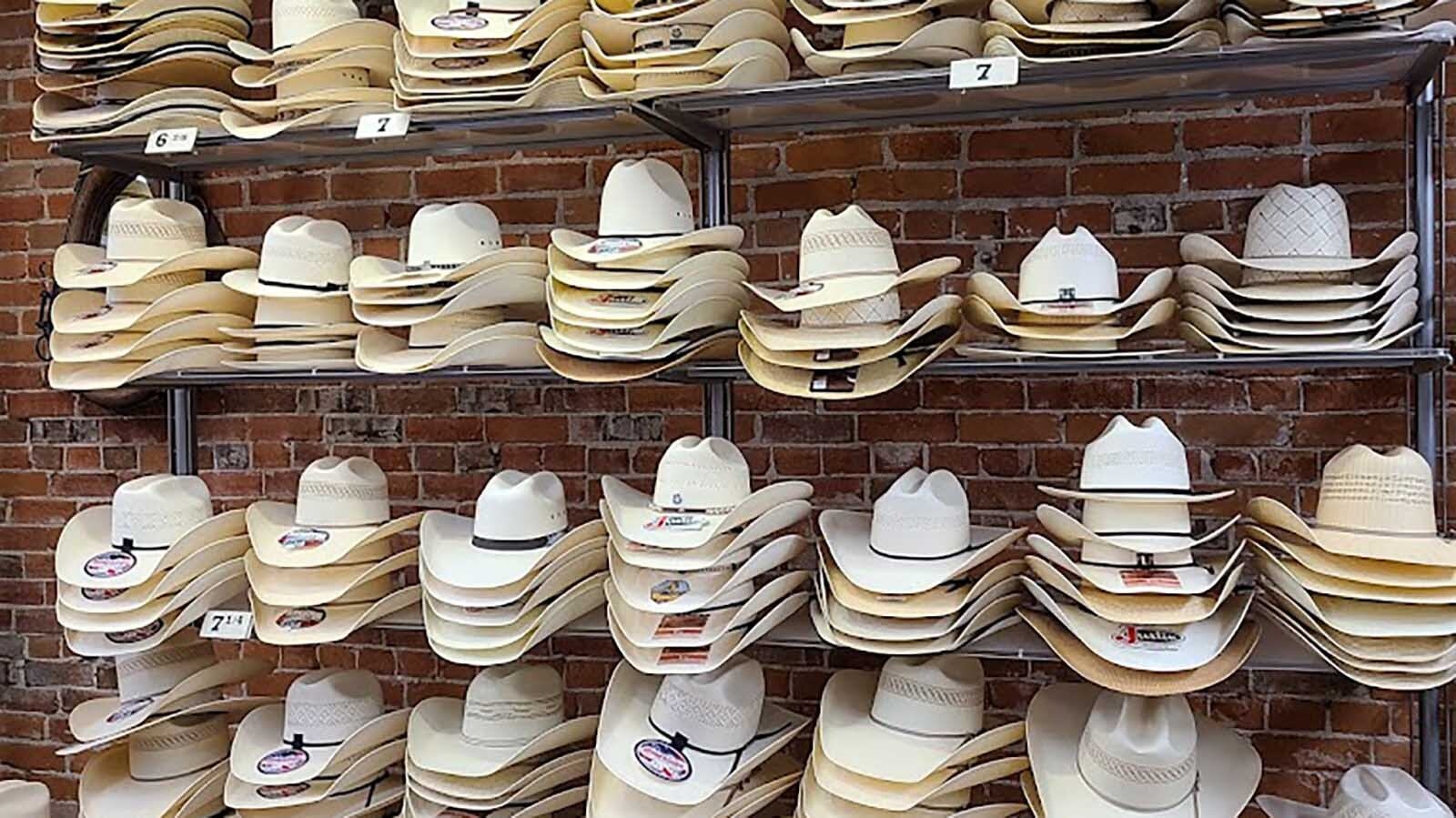 All types of hats for working cowboys.