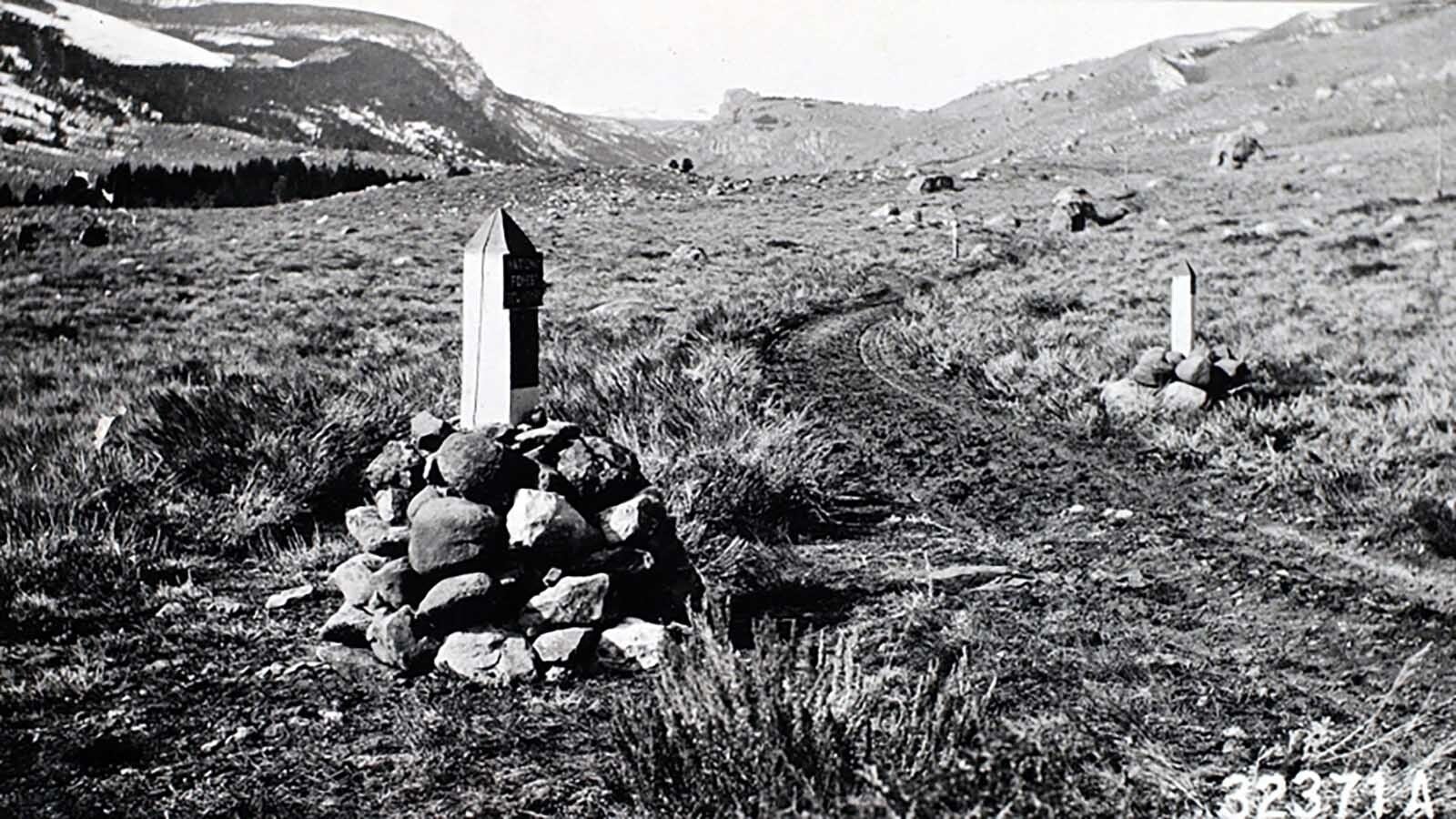 This undated photo depicts the road in Sinks Canyon south of Lander, when it was just a wagon trail.