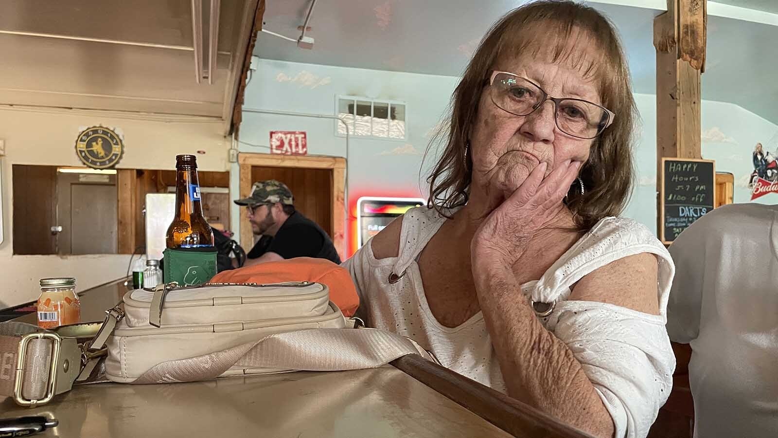 Freda tends bar at the Lucky 5 Lounge, a local dive she loves and is fighting to save.