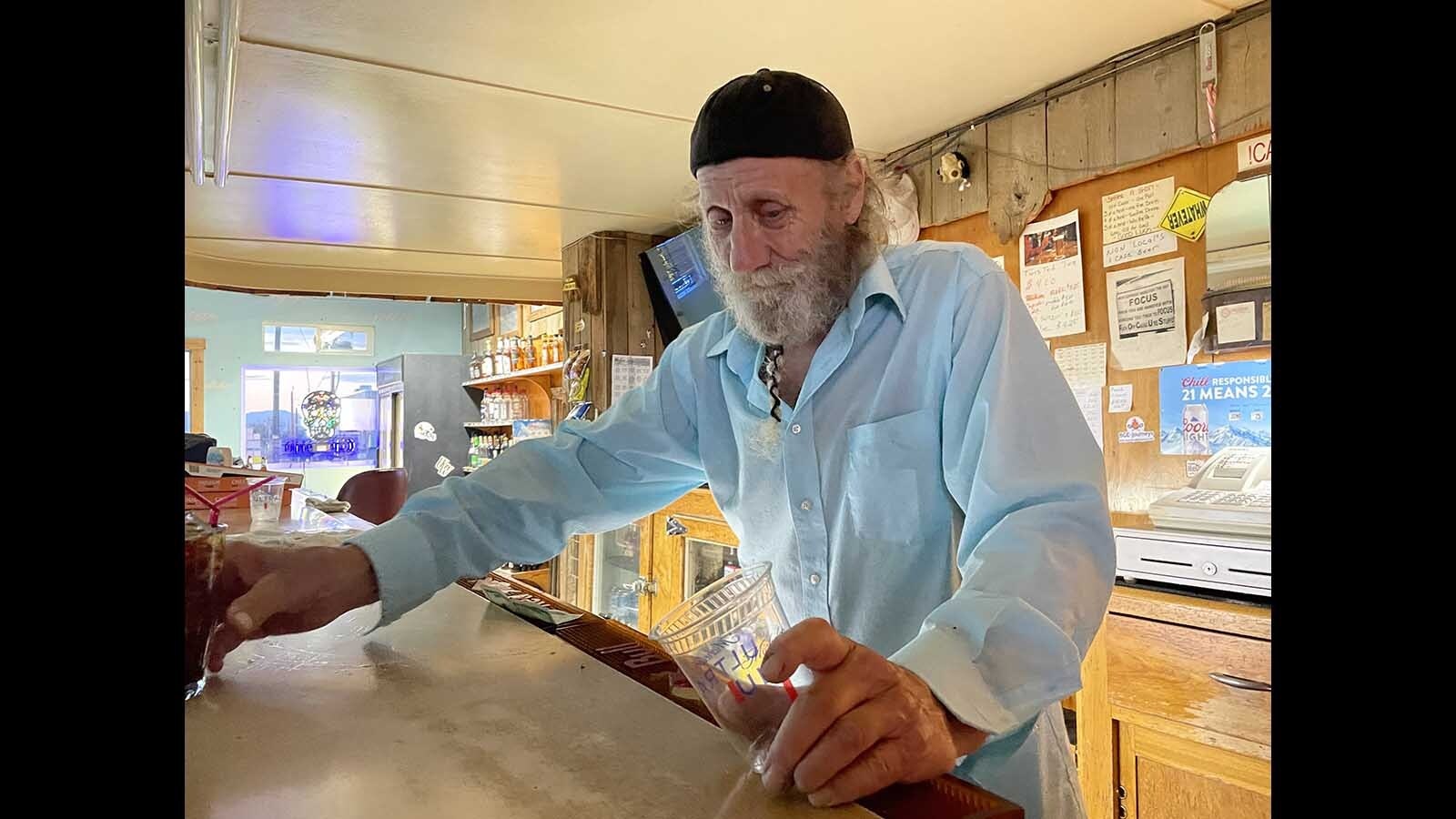 Steve Mullen is a longtime bartender at the Lucky 5 Lounge in Shoshoni, Wyoming, where strangers are a curiousity, but embraced like family.