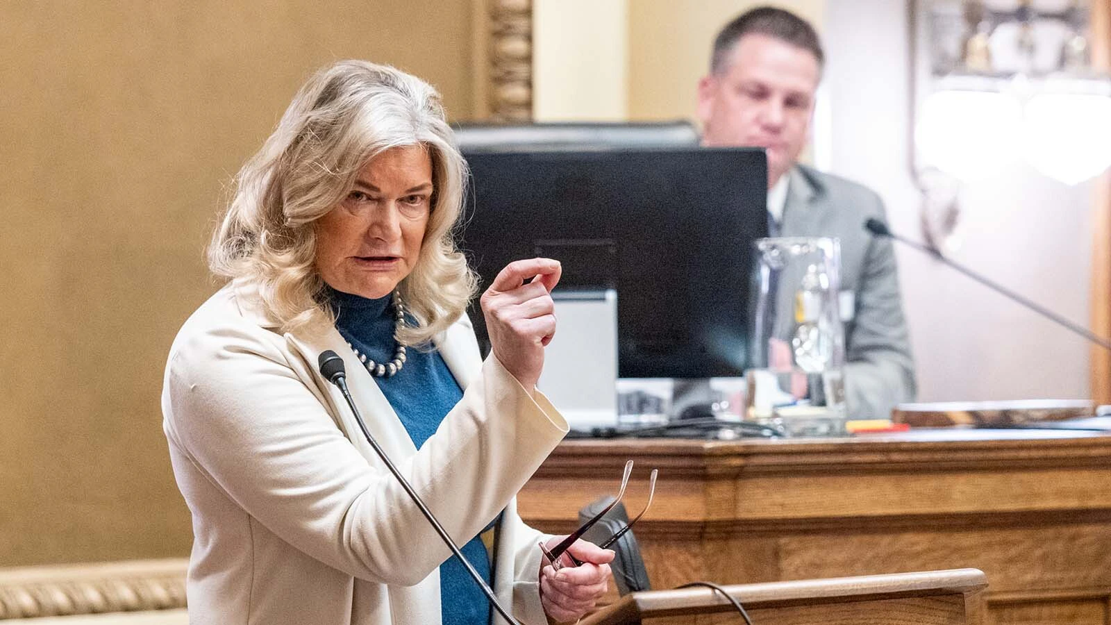 Wyoming U.S. Sen. Cynthia Lummis blocked a motion by New Hampshire Democrat on Tuesday to condemn a series of taxpayer-funded pro-Trump ads.