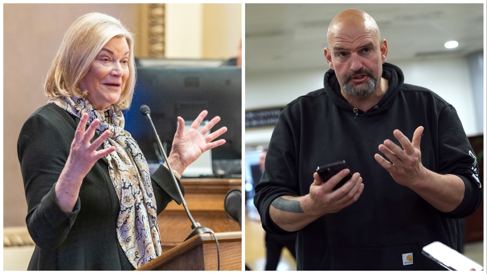 U.S. Sens. Cynthia Lummis, left, and John Letterman