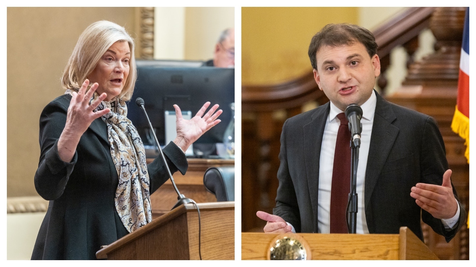 U.S. Sen. Cynthia Lummis, R-Wyoming, left, and Secretary of State Chuck Gray.