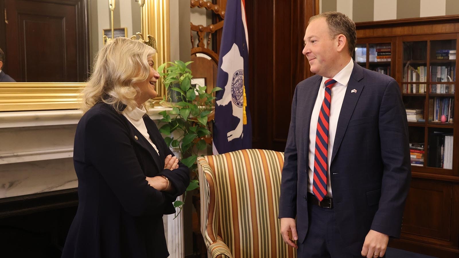 Wyoming Republican Sen. Cynthia Lummis, left, with President Donald Trump's pick for head of the EPA, Lee Zeldin.