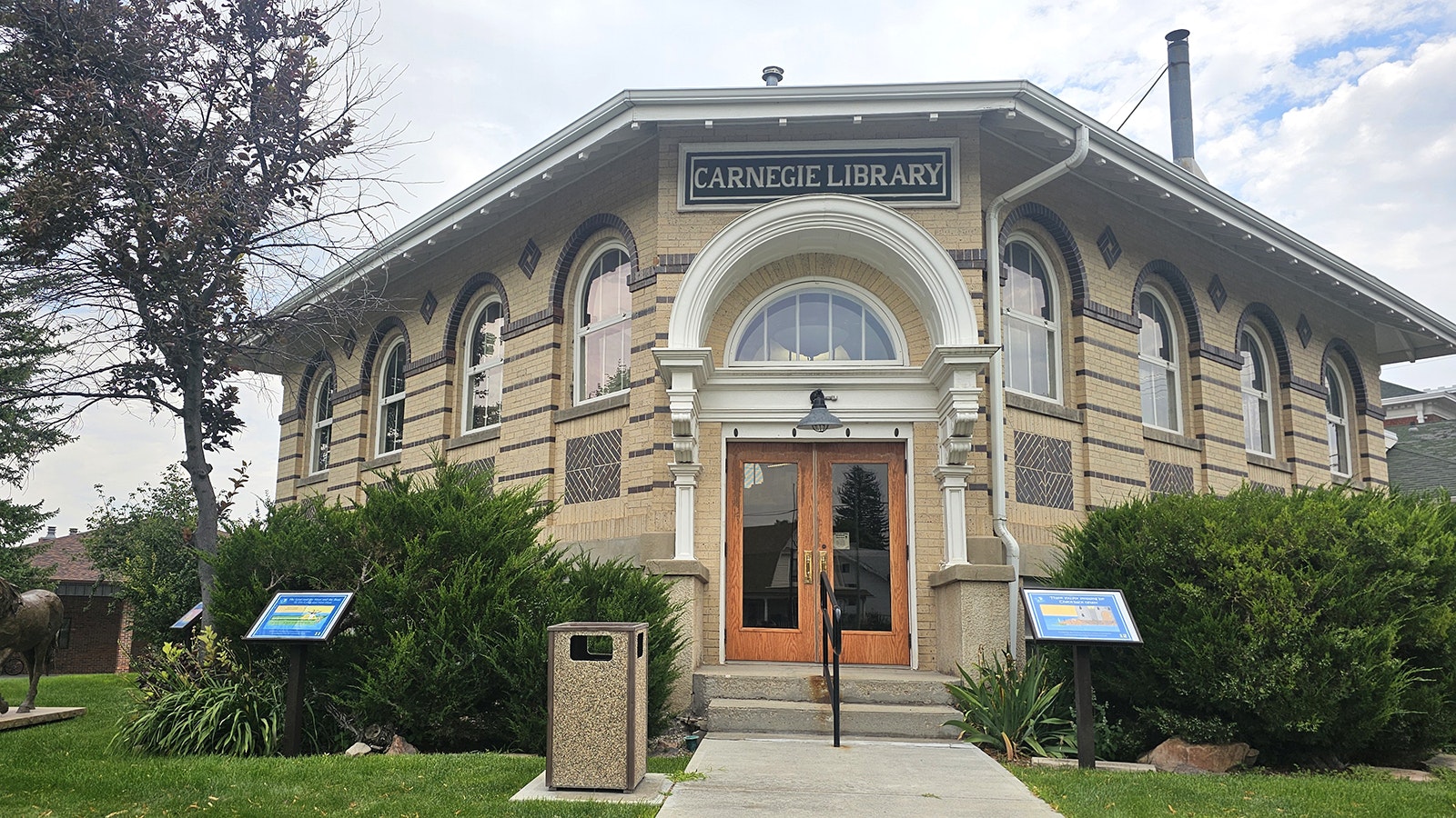 Lusk's Carnegie Library is the only one in the state with a corner entrance.