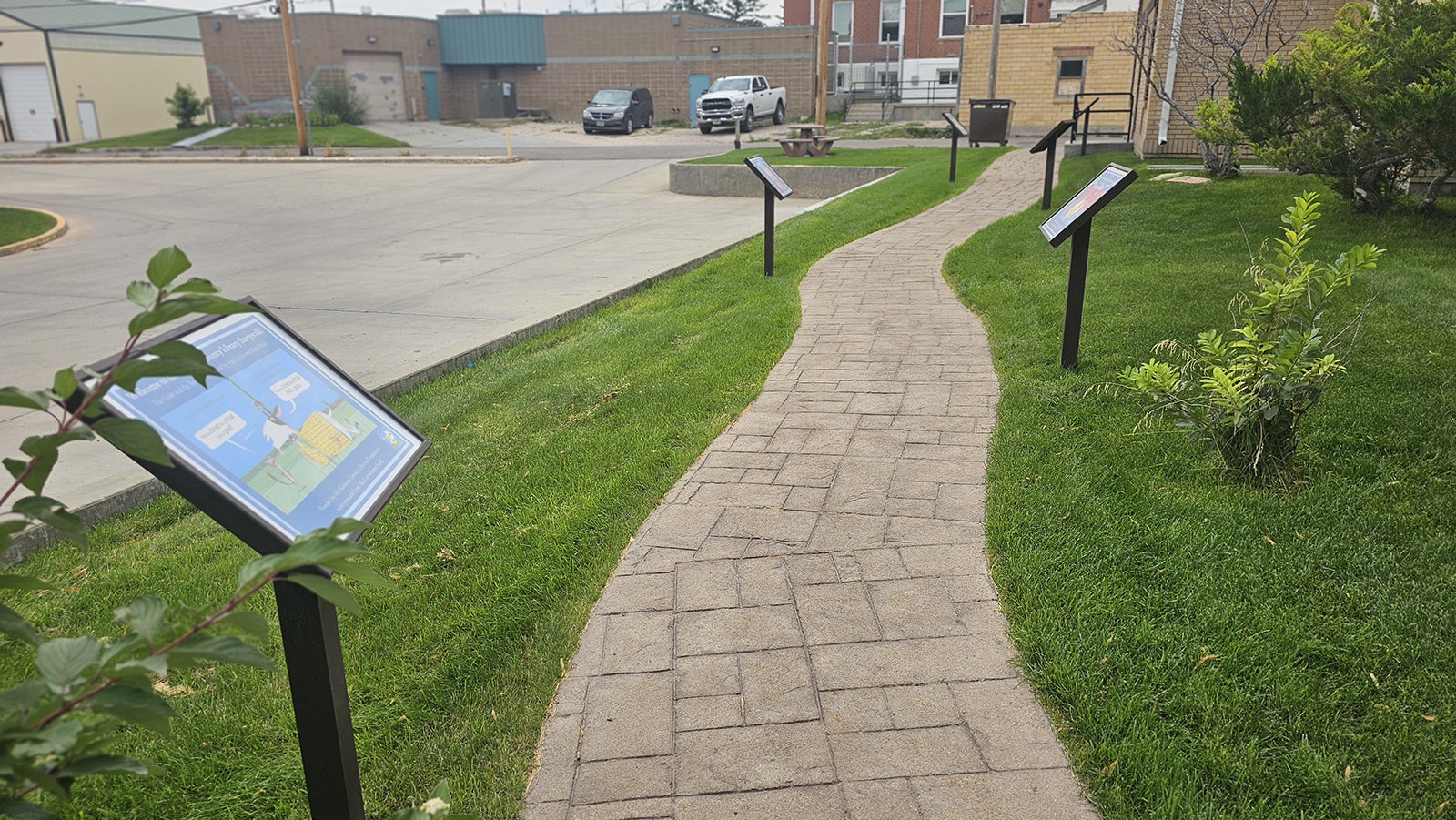 A walking trail around the Niobrara County Library in Lusk invites youths to walk and read a book.