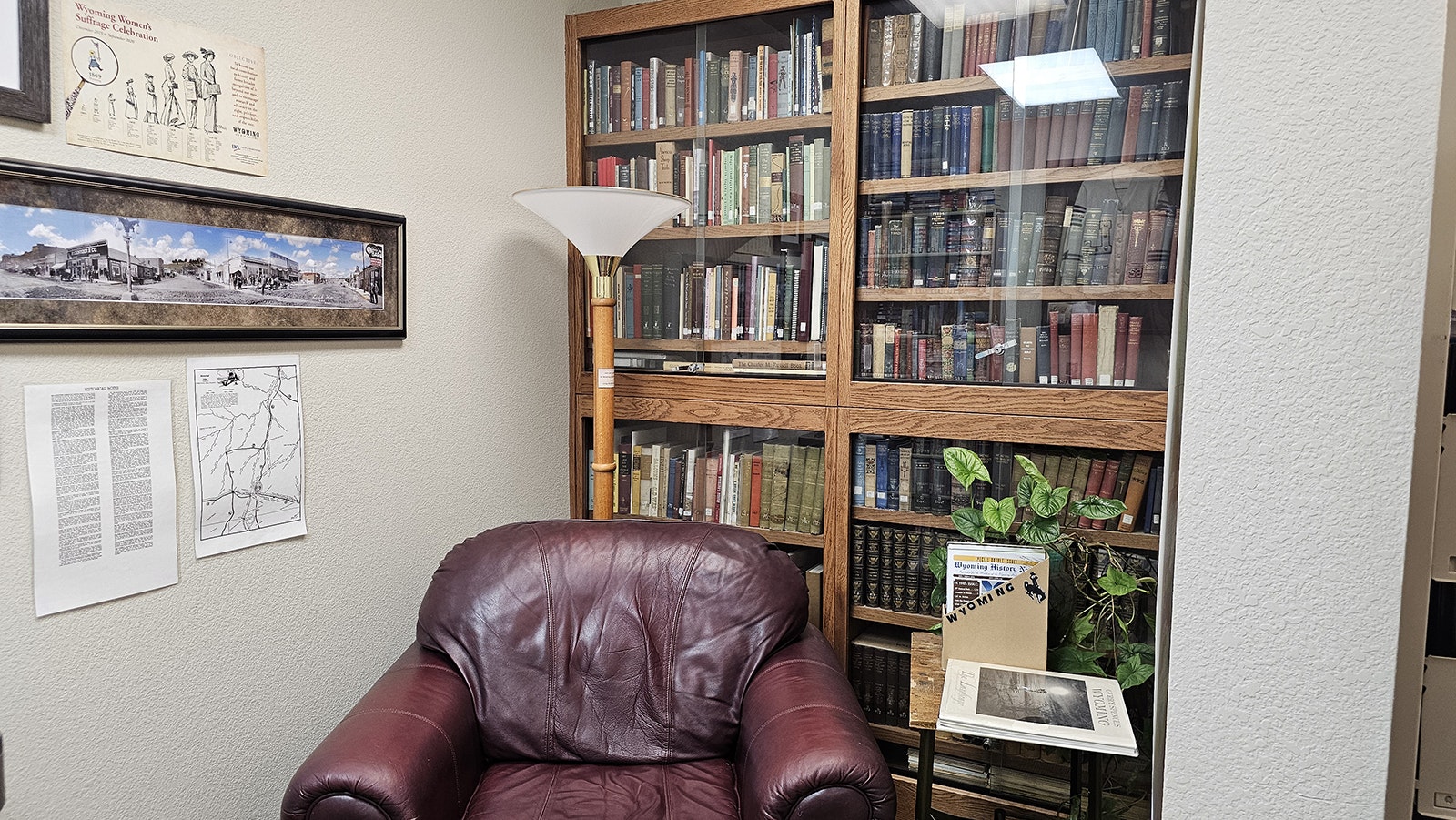 Some of the books from the original library are kept in a quiet reading corner in the Niobrara County Library in Lusk.