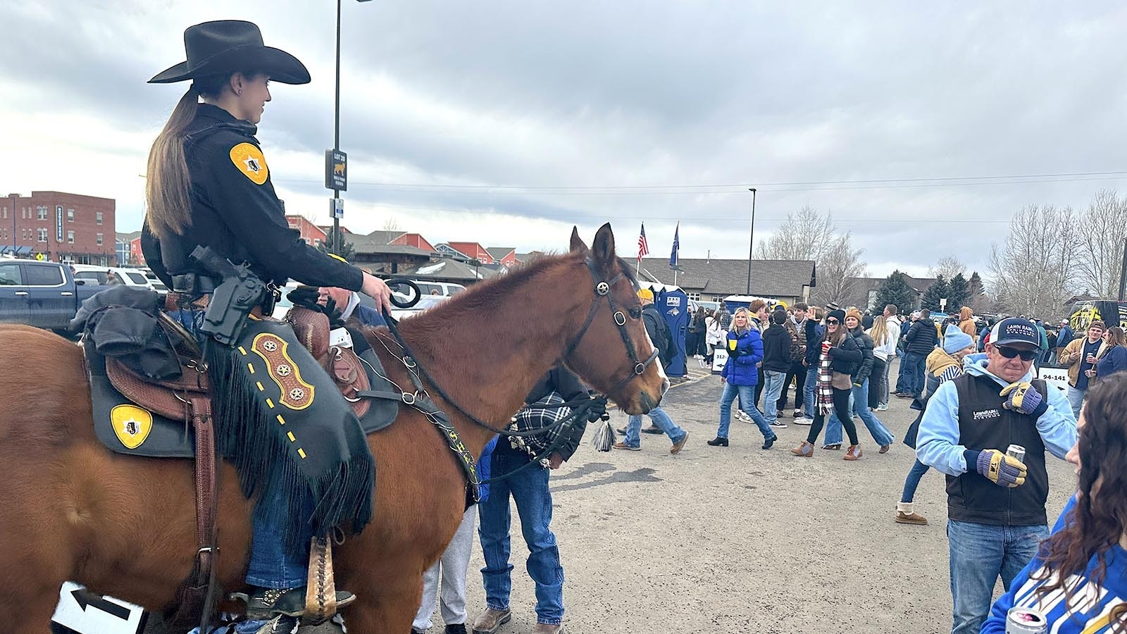 A sold out crowd packed the parking lot around Bobcat Stadium before the semifinal showdown with South Dakota.