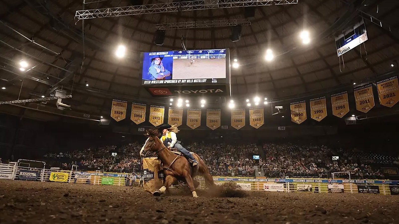 Montana State University rodeo athlete Alexis McDonald competes in barrel racing this season.