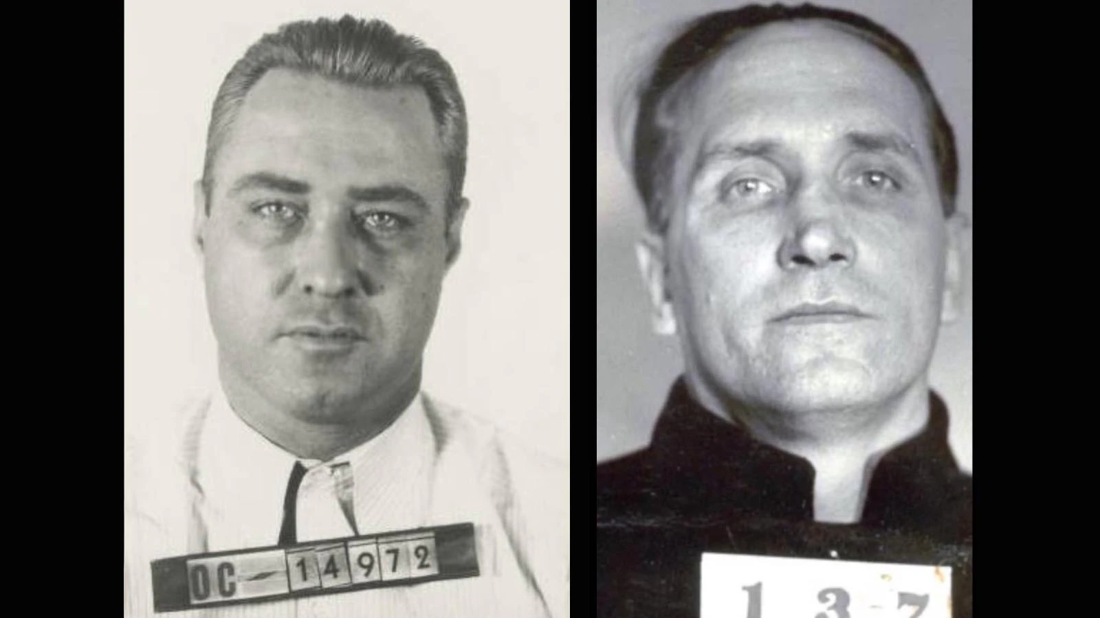 FBI files from 1933 reveal that a substantial portion of $90,000 in ransom loot stuffed in a suitcase ended up buried somewhere around Cheyenne. The plot was carried out by George "Machine Gun" Kelly, left, and Albert Bates. Whether all the loot was ever recovered remains a question.