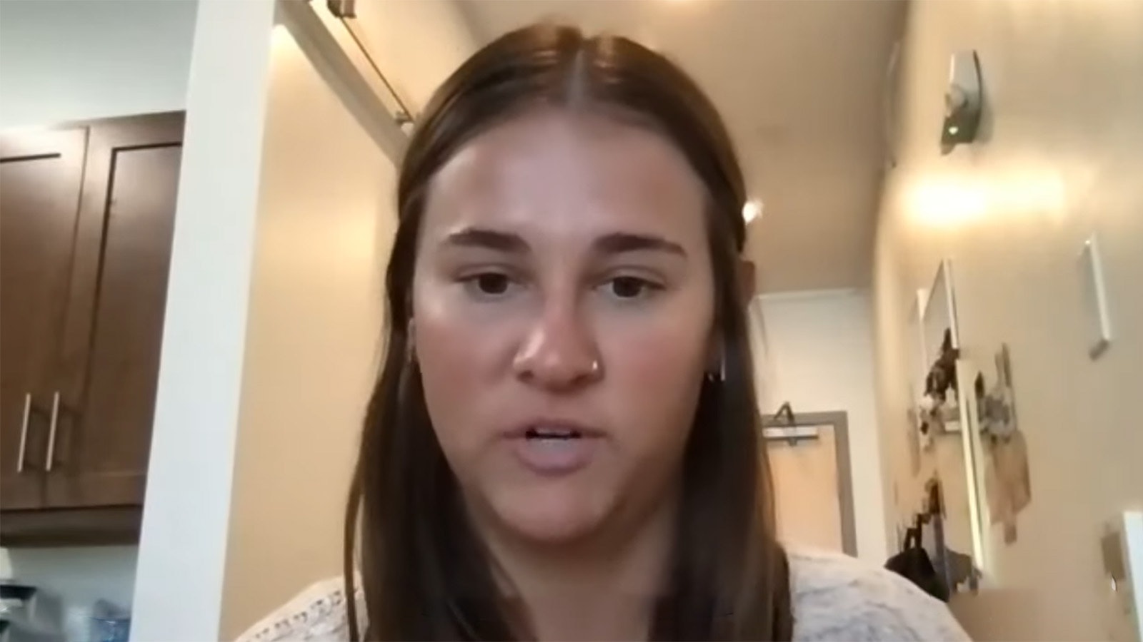 Maddi Morgan of West Virginia testifies via Zoom for the Wyoming Legislature's Joint Judiciary Committee on Tuesday. She said a loophole in Wyoming's sex offender laws allow the man convicted of exploiting her to move to Wyoming and not have to register as a sex offender.