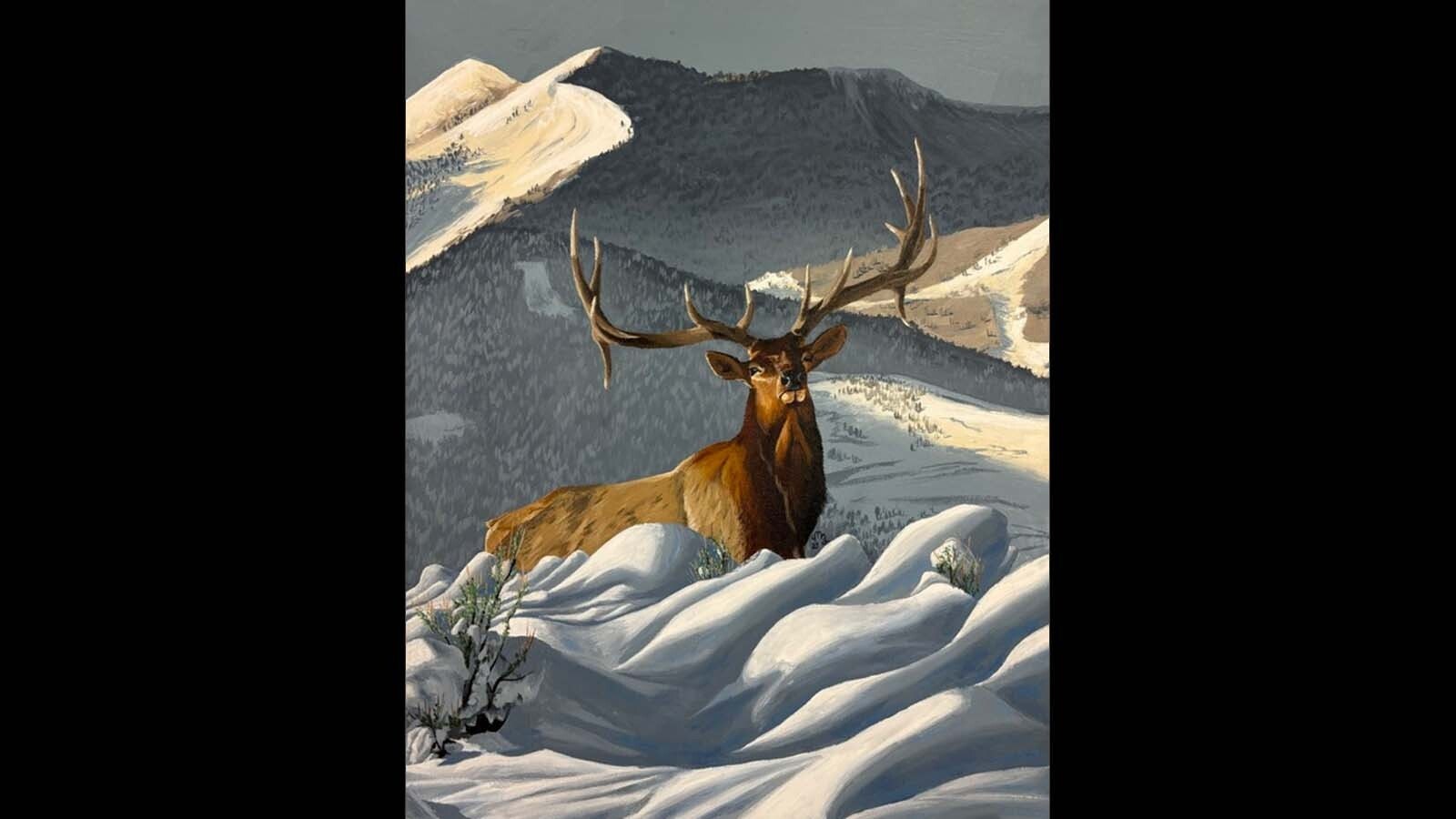 Maggie Booth’s painting called "Big Game" is another work that has graced the governor’s mansion in a past year.