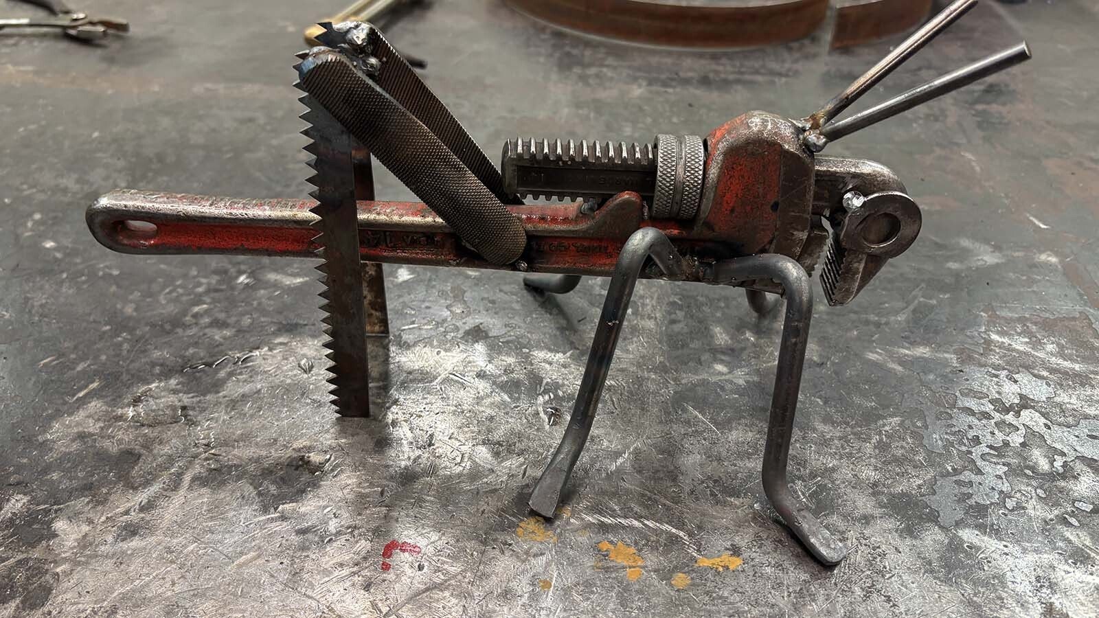 Maggie Booth’s welded sculpture “Hopper” was chosen for display in the Wyoming governor’s residence.