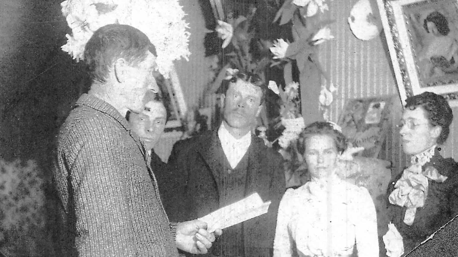 Earl Newton was a friend of Buffalo Bill Cody and had been a cowboy, miner, stage driver, rancher, and sheep man. He also was lonely. In 1902, he married a mail-order bride, Eliza Bushnell, of Cherokee, Iowa. She arrived by train and their were married by Judge M.O. Newton right away.