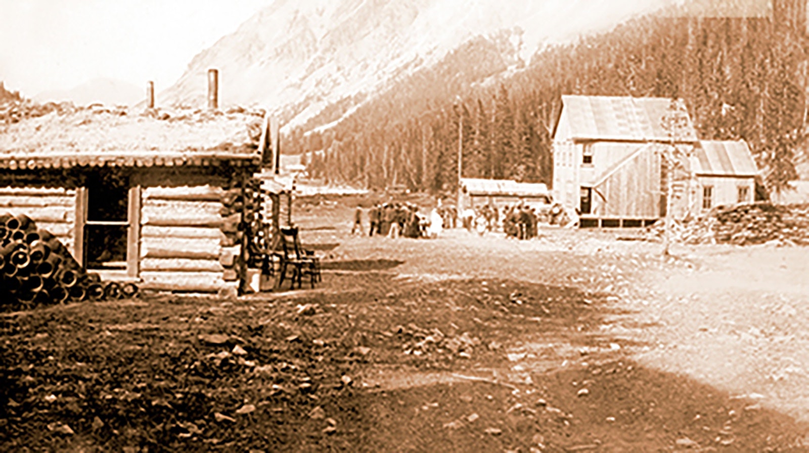 Main street of Kirwin, Wyoming, in 1905. At its peak, the town housed about 200 people, mostly miners and their families.