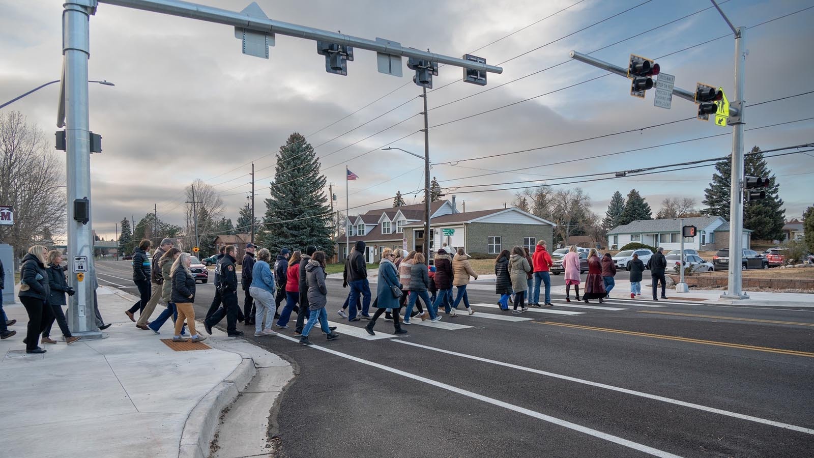 The new HAWK crossing in Cheyenne in memory of Mak Jones, who was killed in 2021 when hit by a car while crossing in a crosswalk at this intersection.