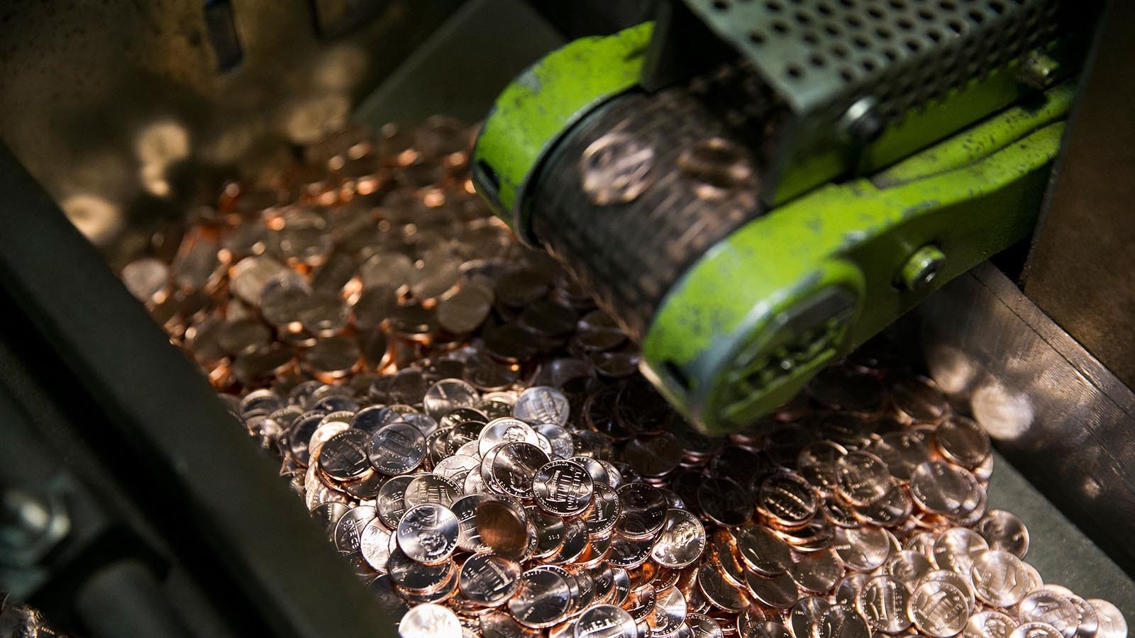 Making pennies at the U.S. Mint in Philadelphia before they were discontinued.