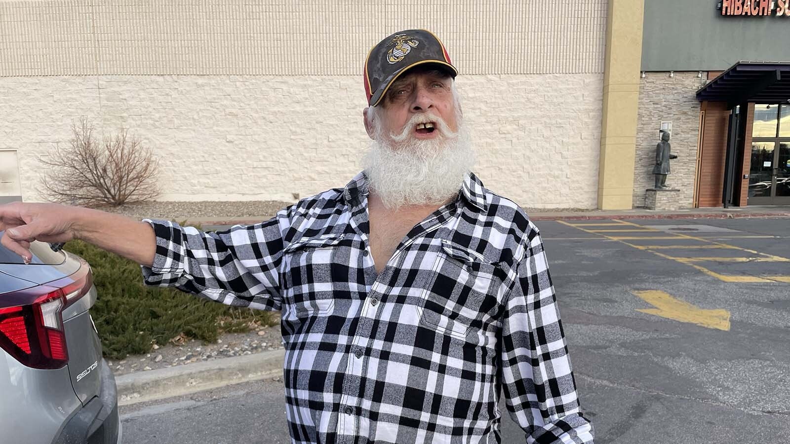 Matthew Allwine is a 67-year-old former Marine and long-haul trucker with a soft heart for kids and soft, and perfecrt belly and luxurious white beard to be Santa. He's in his first season as a Wyoming mall Santa in Casper.