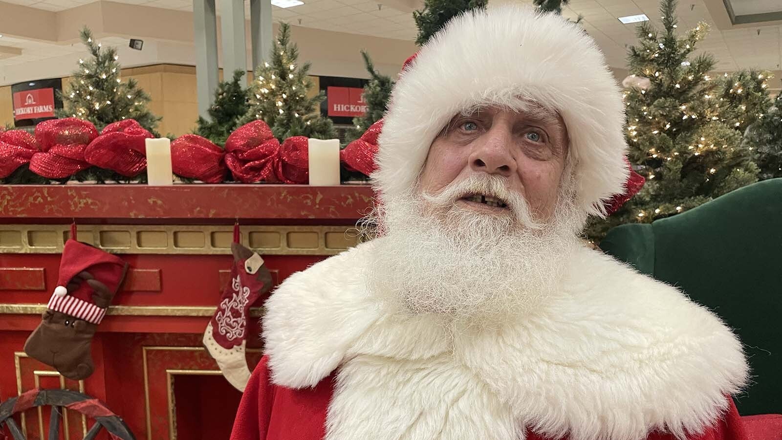 Matthew Allwine is a 67-year-old former Marine and long-haul trucker with a soft heart for kids and soft, and perfecrt belly and luxurious white beard to be Santa. He's in his first season as a Wyoming mall Santa in Casper.