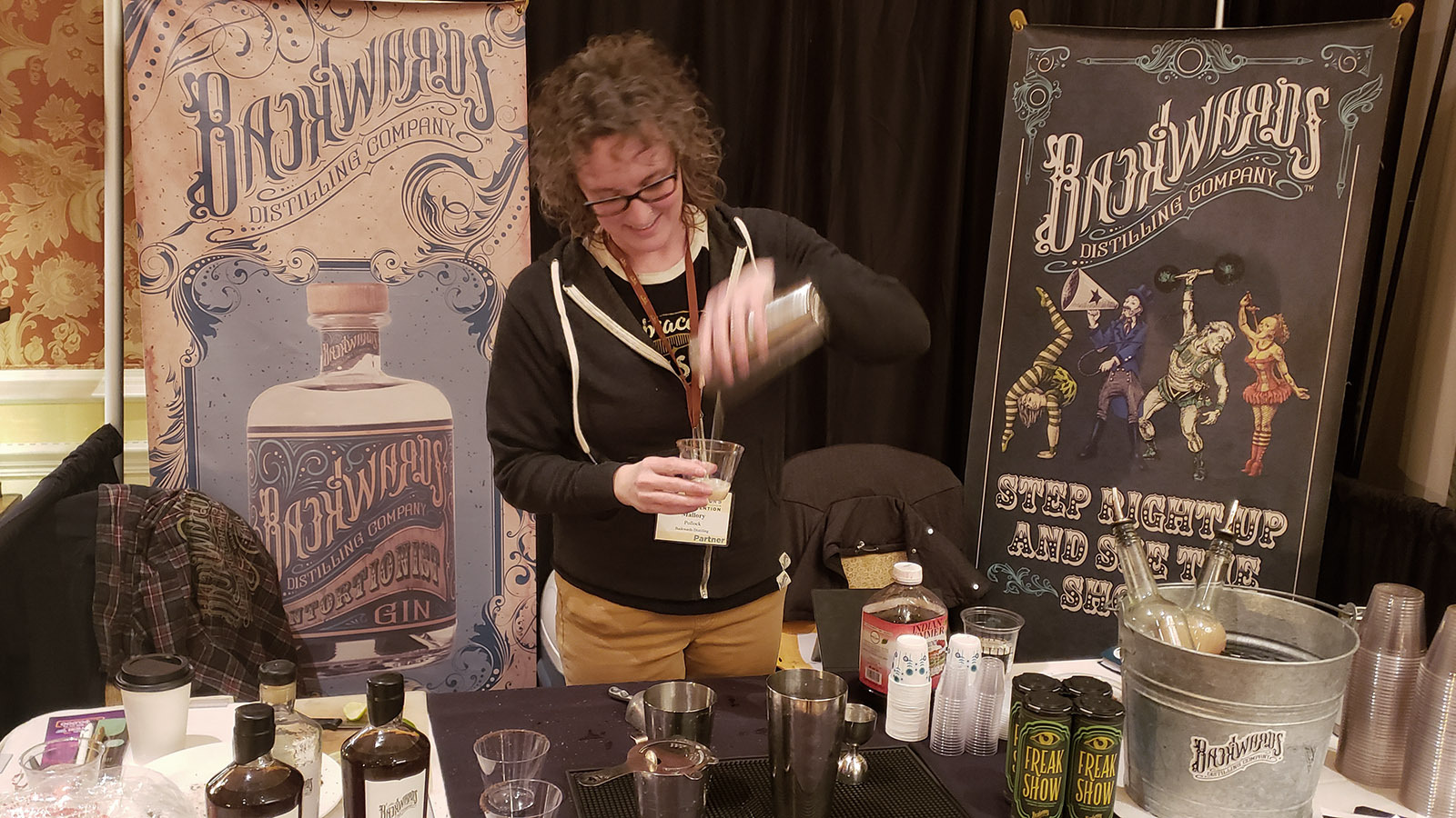 Mallory Pollack pours an Old Faithful