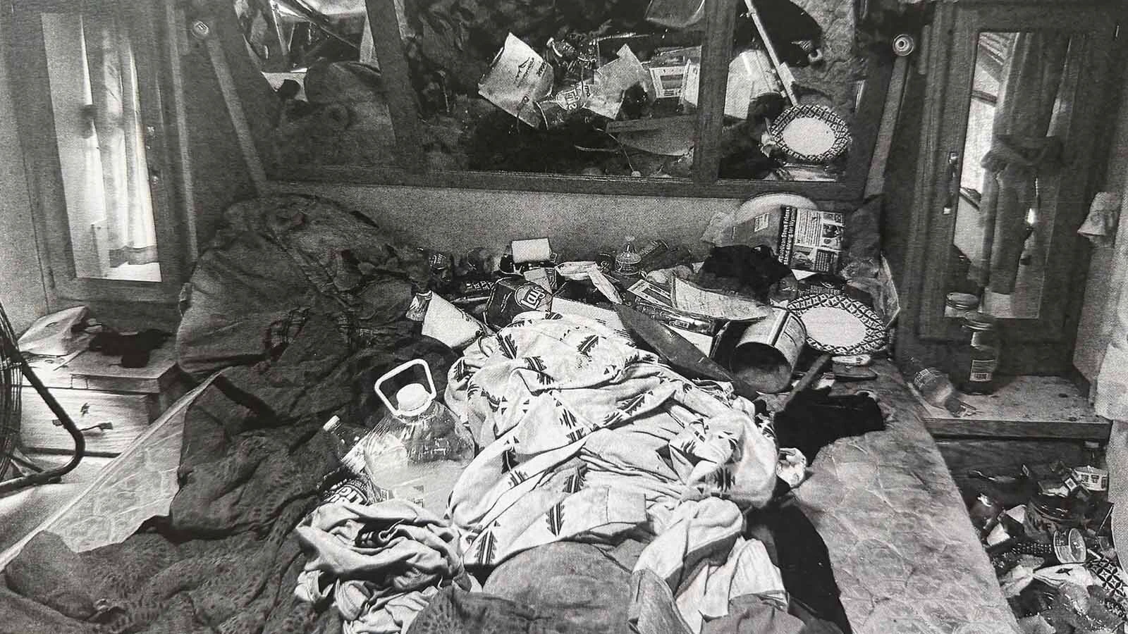A photo from inside the trailer in Manderson included with the affidavit filed by DCI Special Agent Anthony Giles.