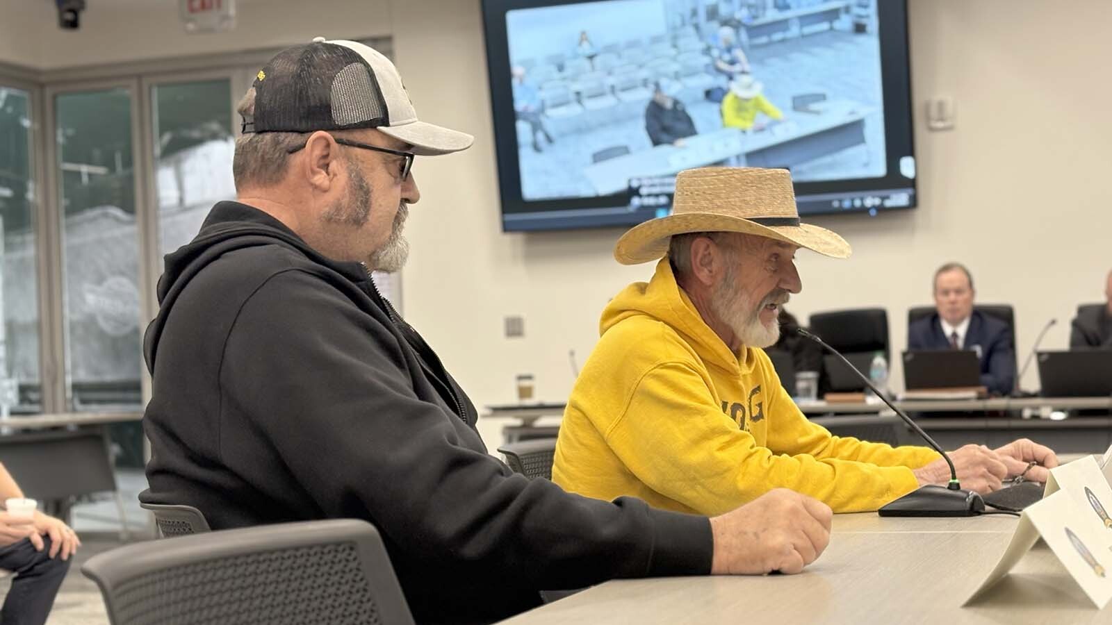 Councilman and Mayor Pro Tem Tim Patrick, right, and his brother Mayor Mayor Rod Patrick testify for the Management Audit Committee on Oct. 21, 2025. They weren’t in office in 2022 when the alleged improprieties happened.