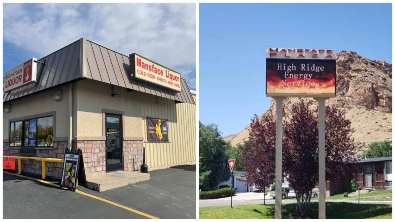 Several businesses around Green River have adopted Mansface into their names.