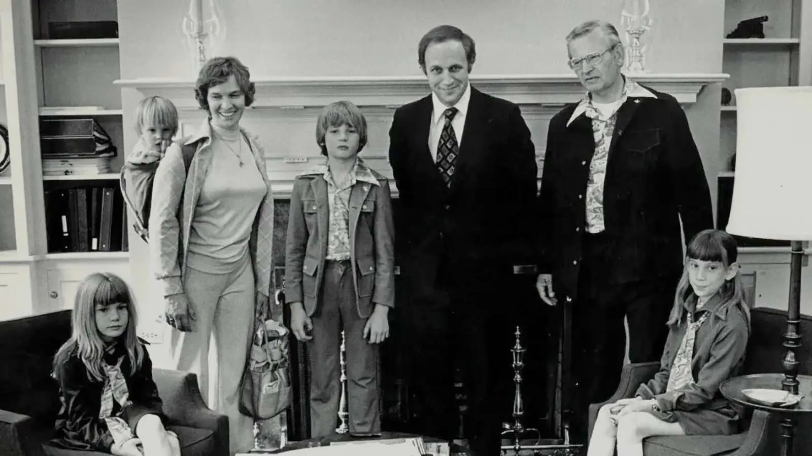 The Hand family in the West Wing with then White House Chief of Staff Dick Cheney in 1976. Manus stands nexts to Cheney.