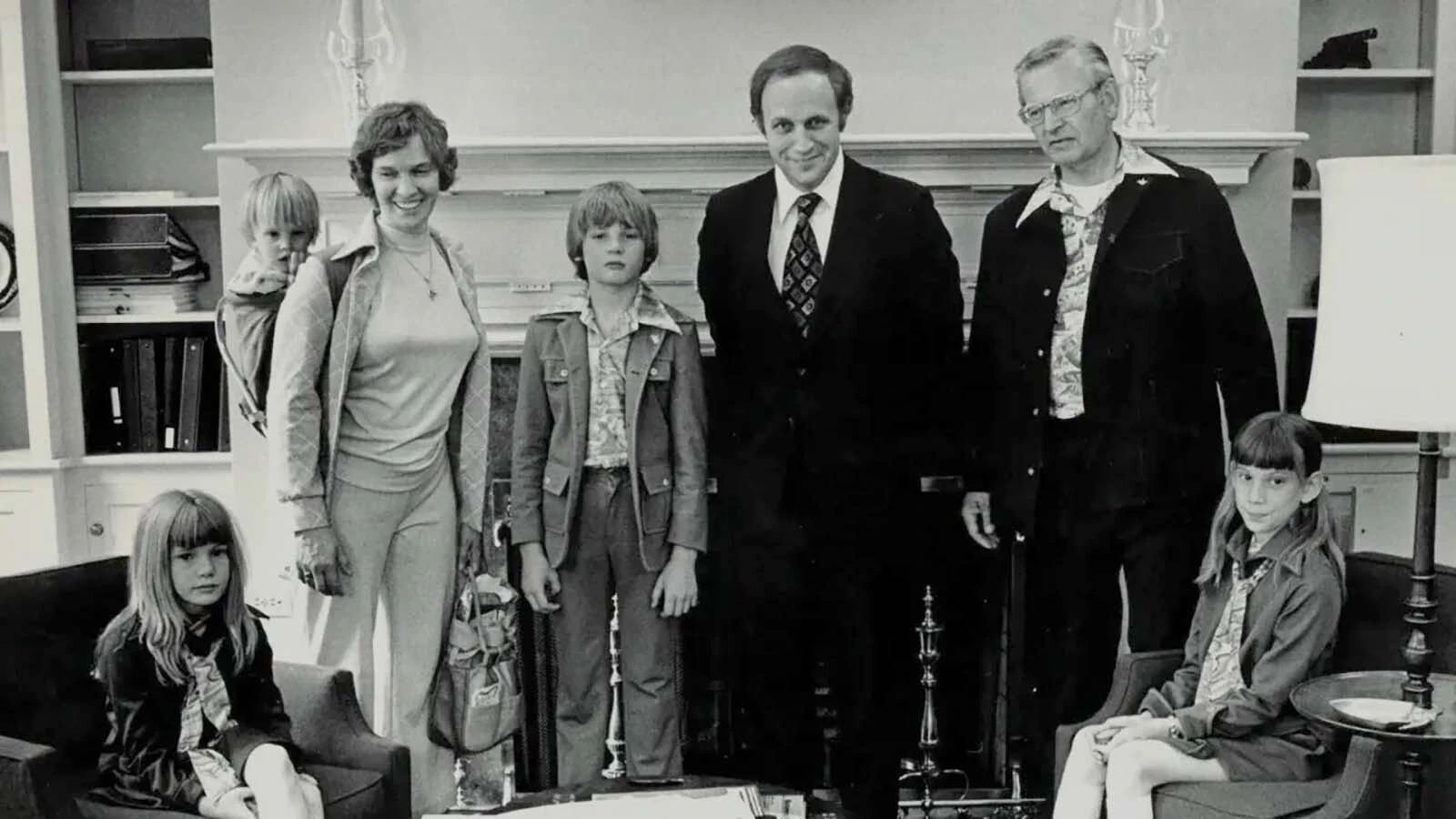 The Hand family in the West Wing with then White House Chief of Staff Dick Cheney in 1976. Manus stands nexts to Cheney.