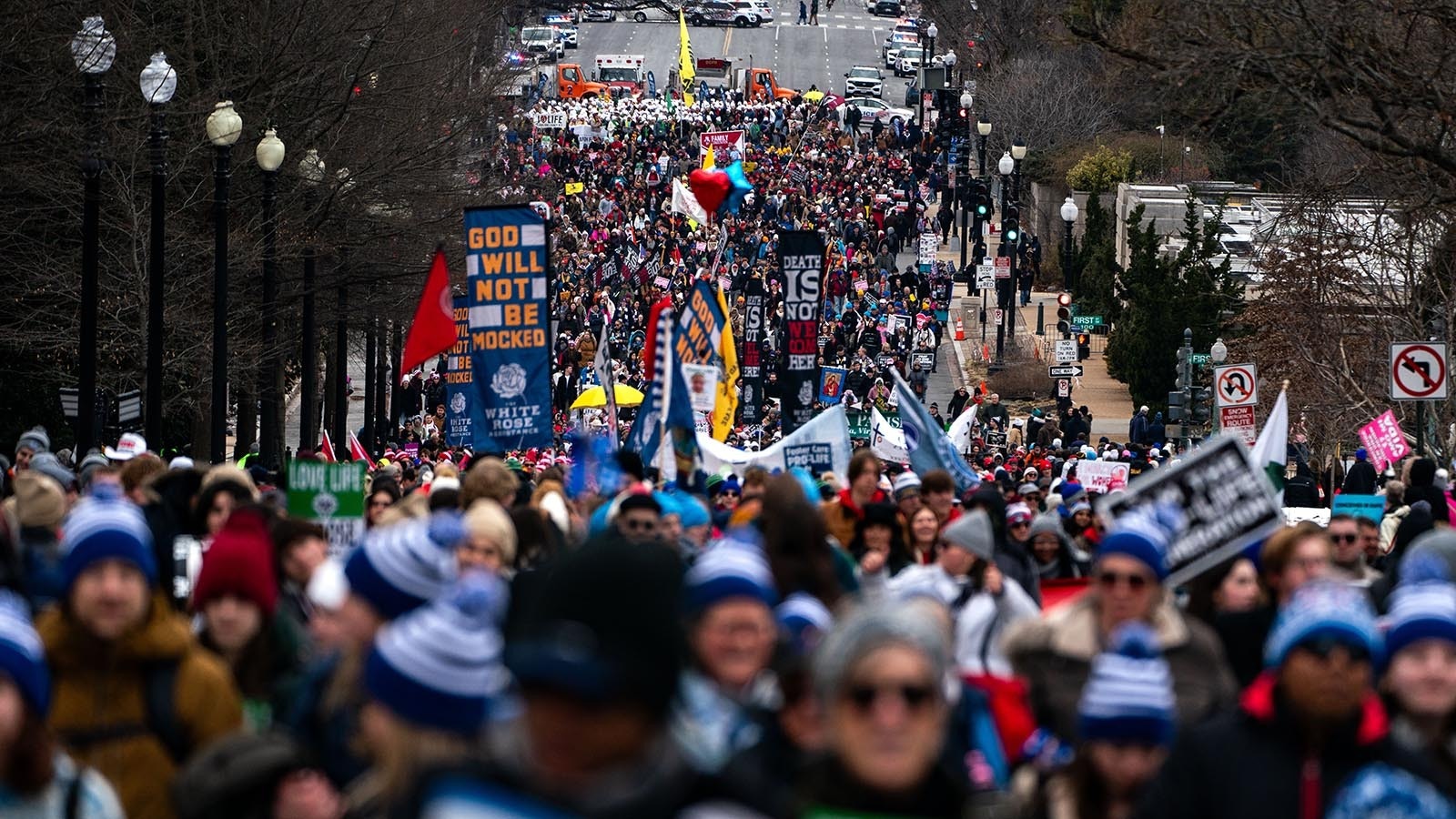 Thousands of people against abortion gathered in Washington, D.C., on Friday, Jan. 24, 2025, for the annual March for Life.