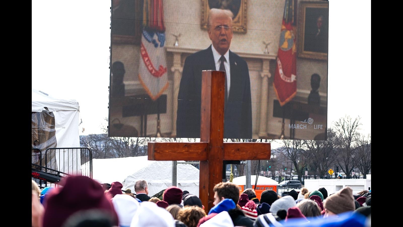 Thousands of people against abortion gathered in Washington, D.C., on Friday, Jan. 24, 2025, for the annual March for Life.