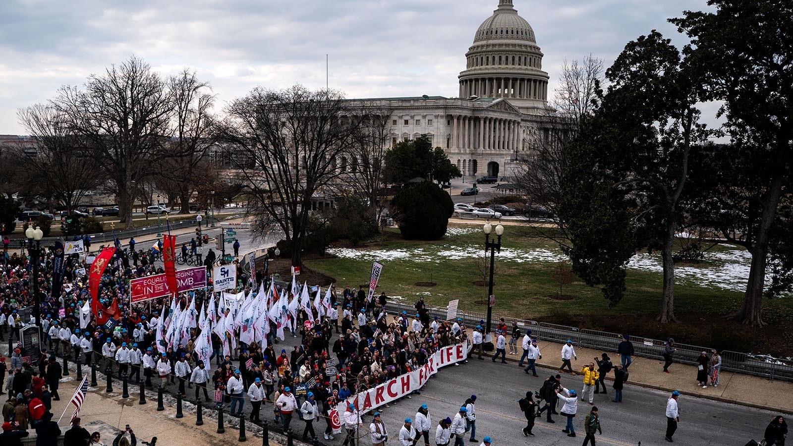 Thousands of people against abortion gathered in Washington, D.C., on Friday, Jan. 24, 2025, for the annual March for Life.