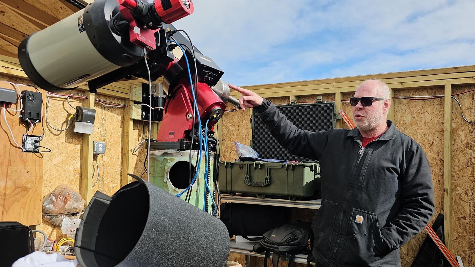 Marty Curran talks about the telescopes he's set up in an outside observatory he built himself.