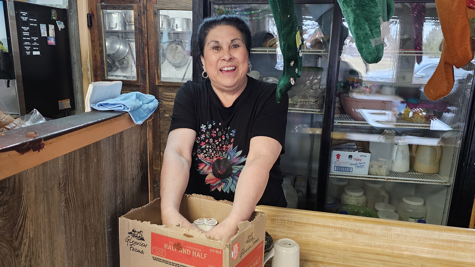 Margaret Lovato always has a smile for customers at Diamond Horseshoe Cafe in Cheyenne, where she has worked for almost 50 years.