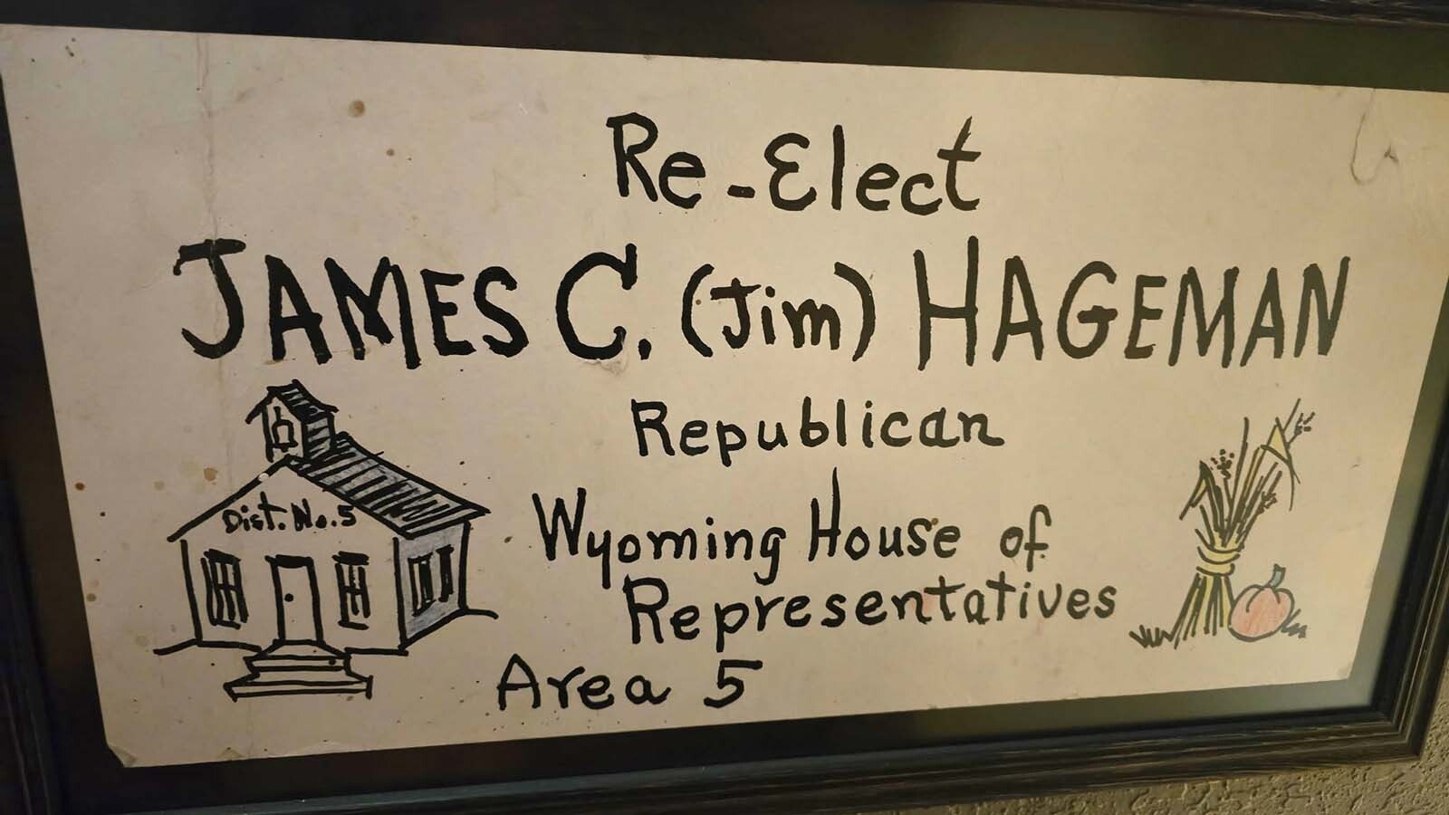 Marion Hageman made political signs for her husband, Jim, when he ran for the Wyoming House of Representatives.