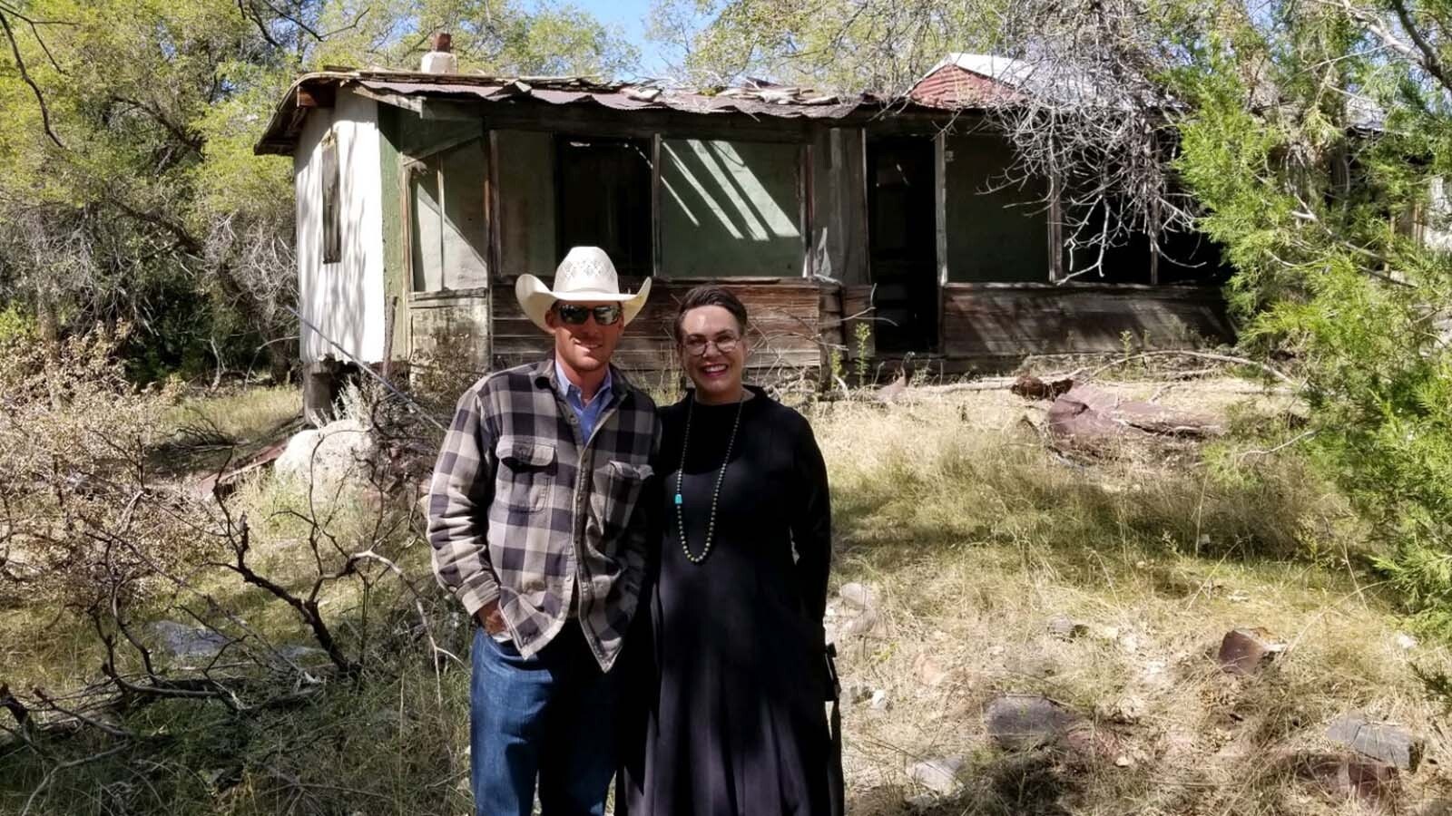 Jim and Marion Hageman raised their children and foster children on a ranch along Cotton Creek in Wyoming. Pictured on the homestead are her daughter Harriet Hageman and grandson Lane Hageman.